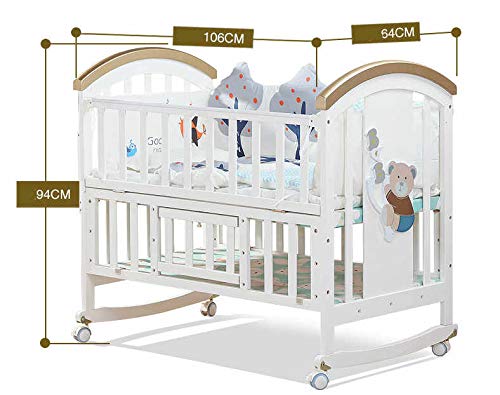 BabyTeddy® 12 in 1 Patented Multifunctional Baby Crib, Baby Cot, Toddler Bed,Cradle Rocker,Convertible Desk,Kid’s Sofa with Mattress and Designer Mosquito Net,Diaper Changing Station