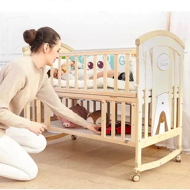 BabyTeddy® 12 in 1 Patented Multifunctional Baby Crib, Baby Cot, Toddler Bed,Cradle Rocker,Convertible Desk,Kid’s Sofa with Mattress and Designer Mosquito Net,Diaper Changing Station