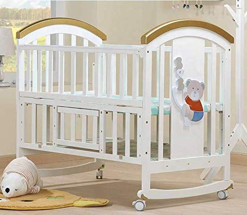 BabyTeddy® 12 in 1 Patented Multifunctional Baby Crib, Baby Cot, Toddler Bed,Cradle Rocker,Convertible Desk,Kid’s Sofa with Mattress and Designer Mosquito Net,Diaper Changing Station