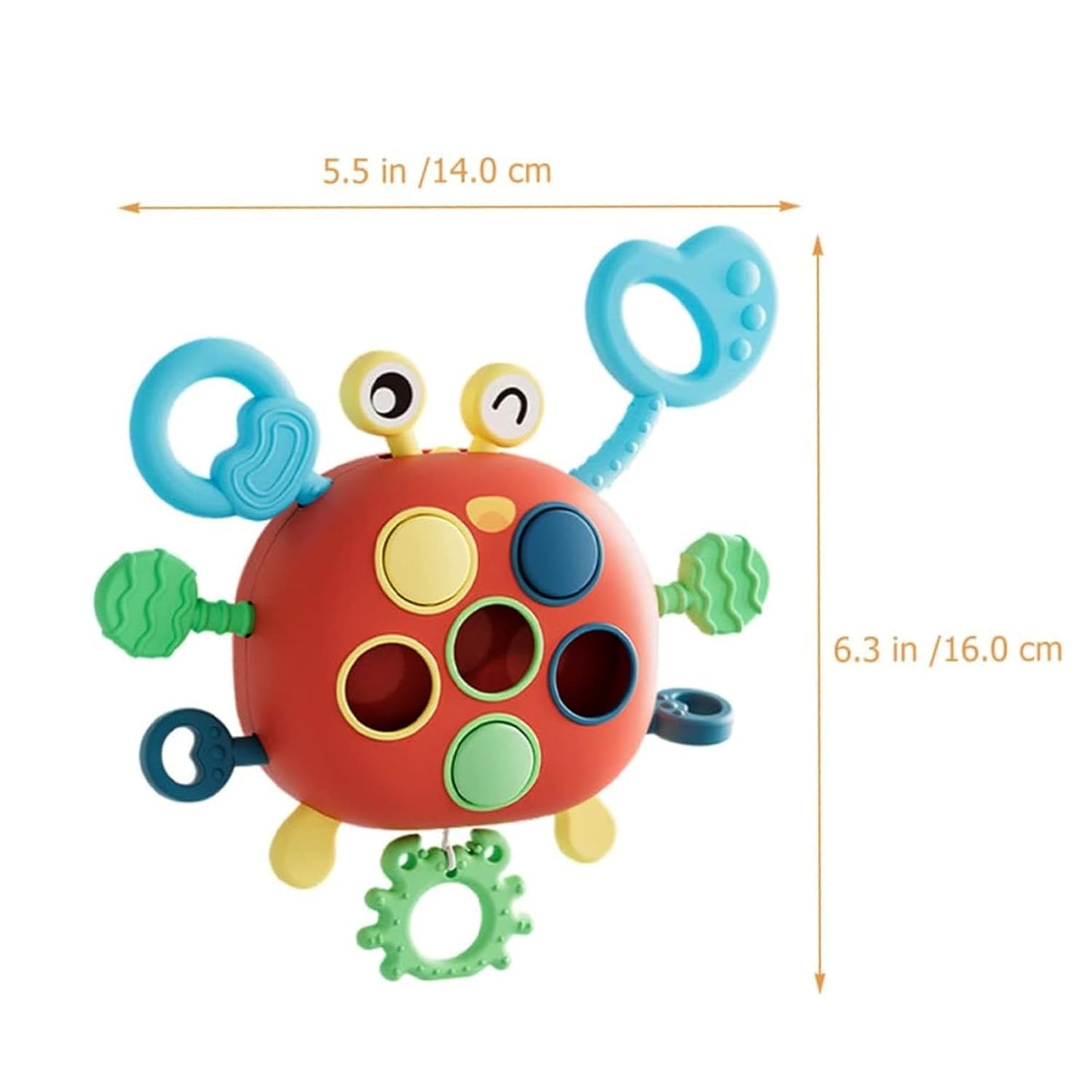 Kidology Pull String Teething Toy for Babies 6+ Months | Sensory Teether & Fine Motor Skills Activity | Montessori Toys for Baby Girls & Boys | Travel-Friendly, Food-Grade Silicone for Toddlers | UFO