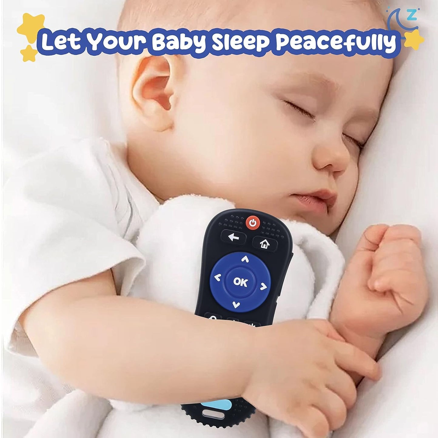 TEC TAVAKKAL Silicone Remote Teether For Baby, Remote Teether For 3+ Months And 6 To 12 Months Baby, Helps Biting Skills Development, Colour & Shape Recognition, Teething Toys For Babies And Toddlers Black