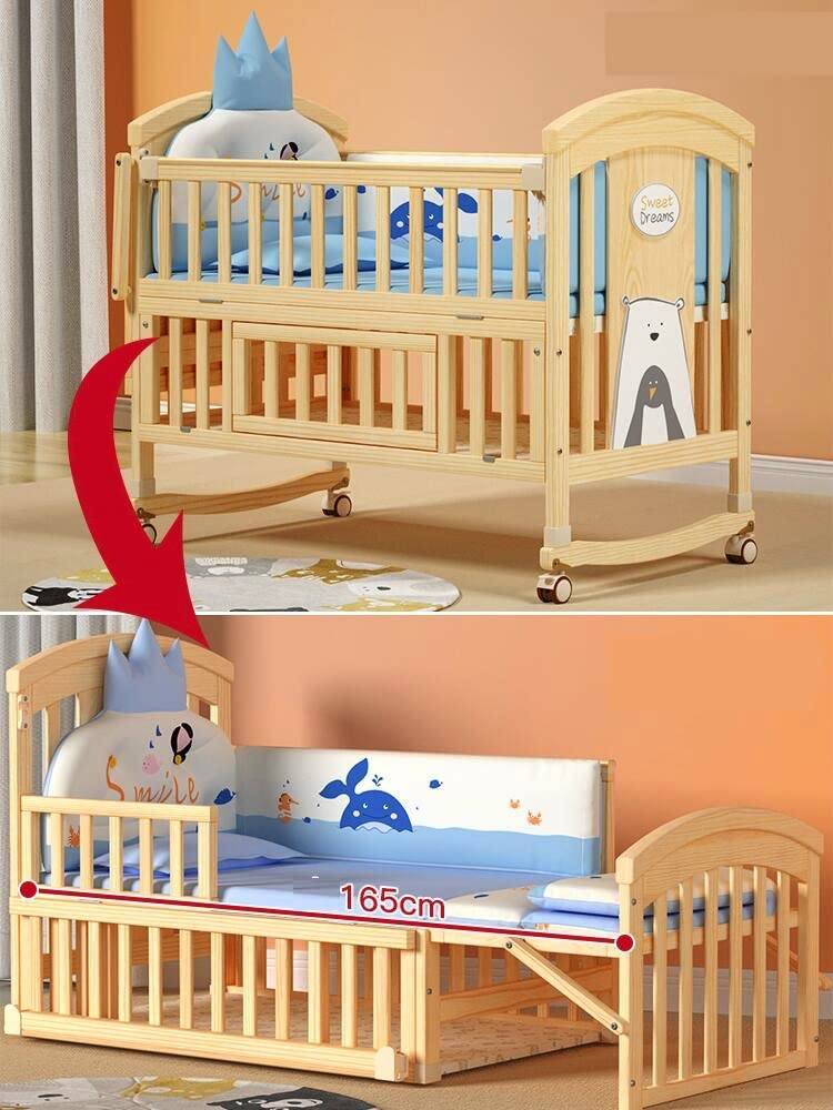 BabyTeddy® 12 in 1 Patented Multifunctional Baby Crib, Baby Cot, Toddler Bed,Cradle Rocker,Convertible Desk,Kid’s Sofa with Mattress and Designer Mosquito Net,Diaper Changing Station