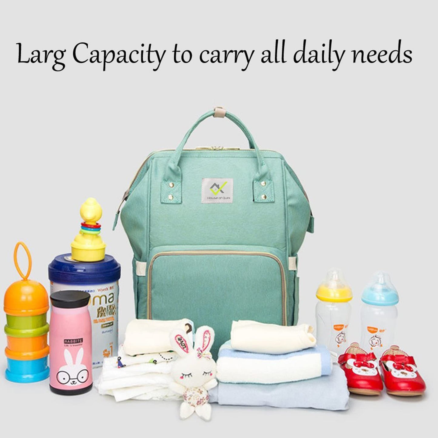 House of Quirk Baby Diaper Bag Maternity Backpack (Green)