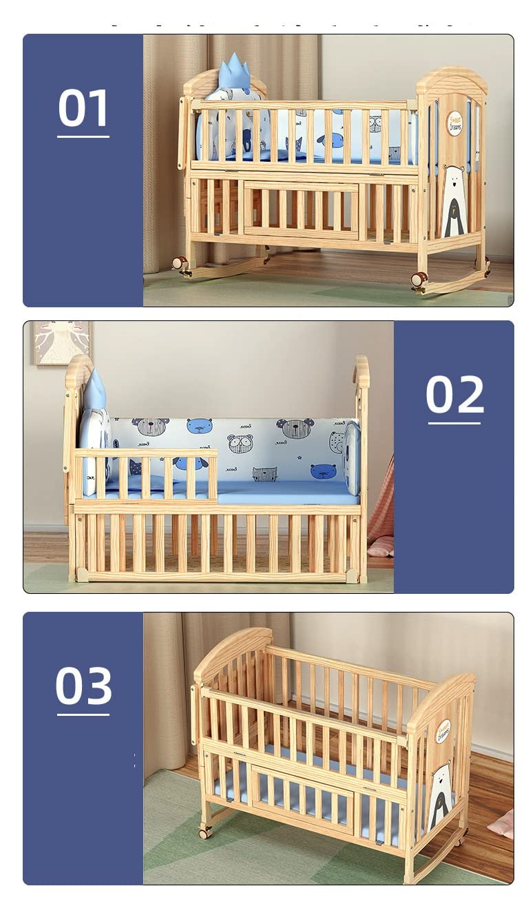 BabyTeddy® 12 in 1 Patented Multifunctional Baby Crib, Baby Cot, Toddler Bed,Cradle Rocker,Convertible Desk,Kid’s Sofa with Mattress and Designer Mosquito Net,Diaper Changing Station