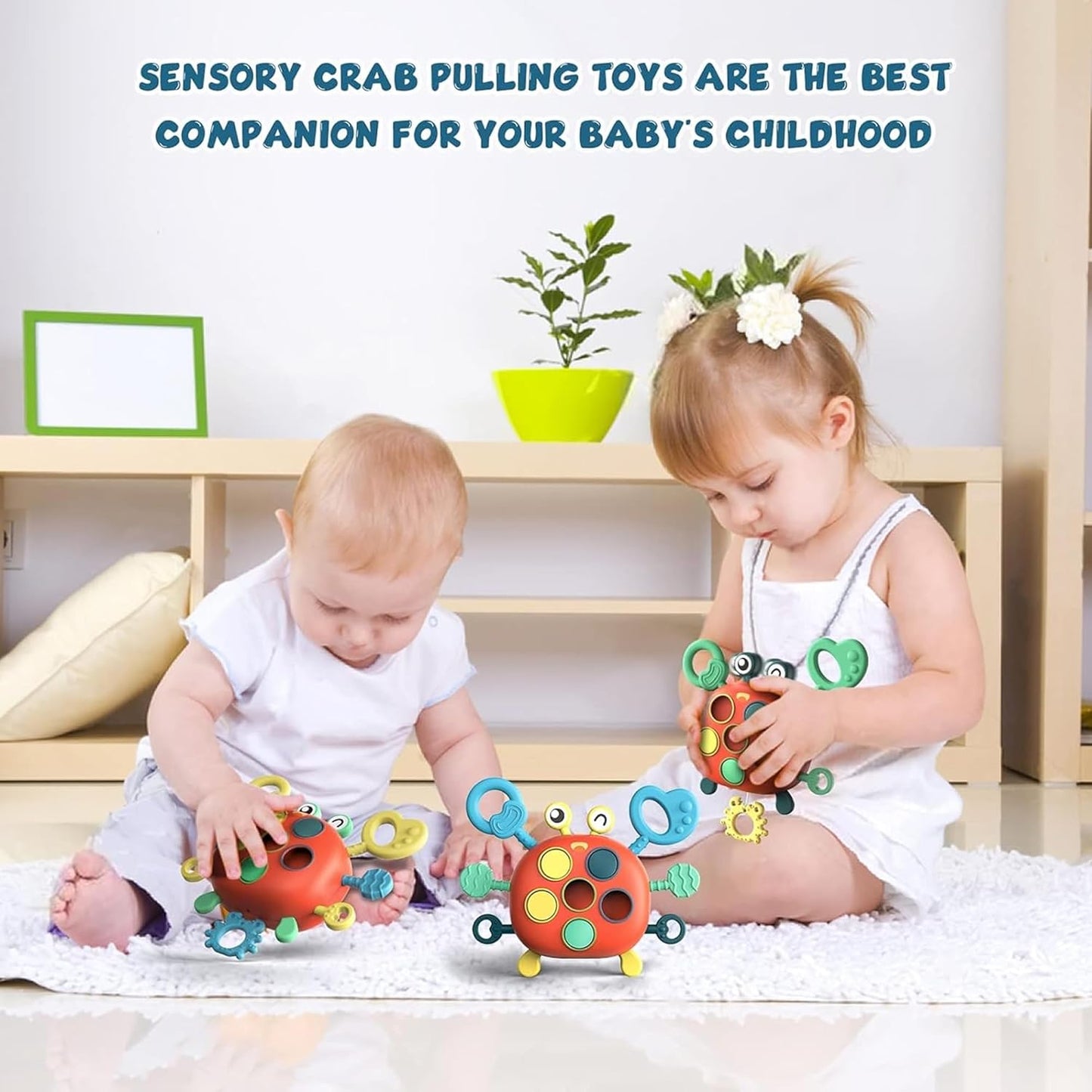Kidology Pull String Teething Toy for Babies 6+ Months | Sensory Teether & Fine Motor Skills Activity | Montessori Toys for Baby Girls & Boys | Travel-Friendly, Food-Grade Silicone for Toddlers | UFO