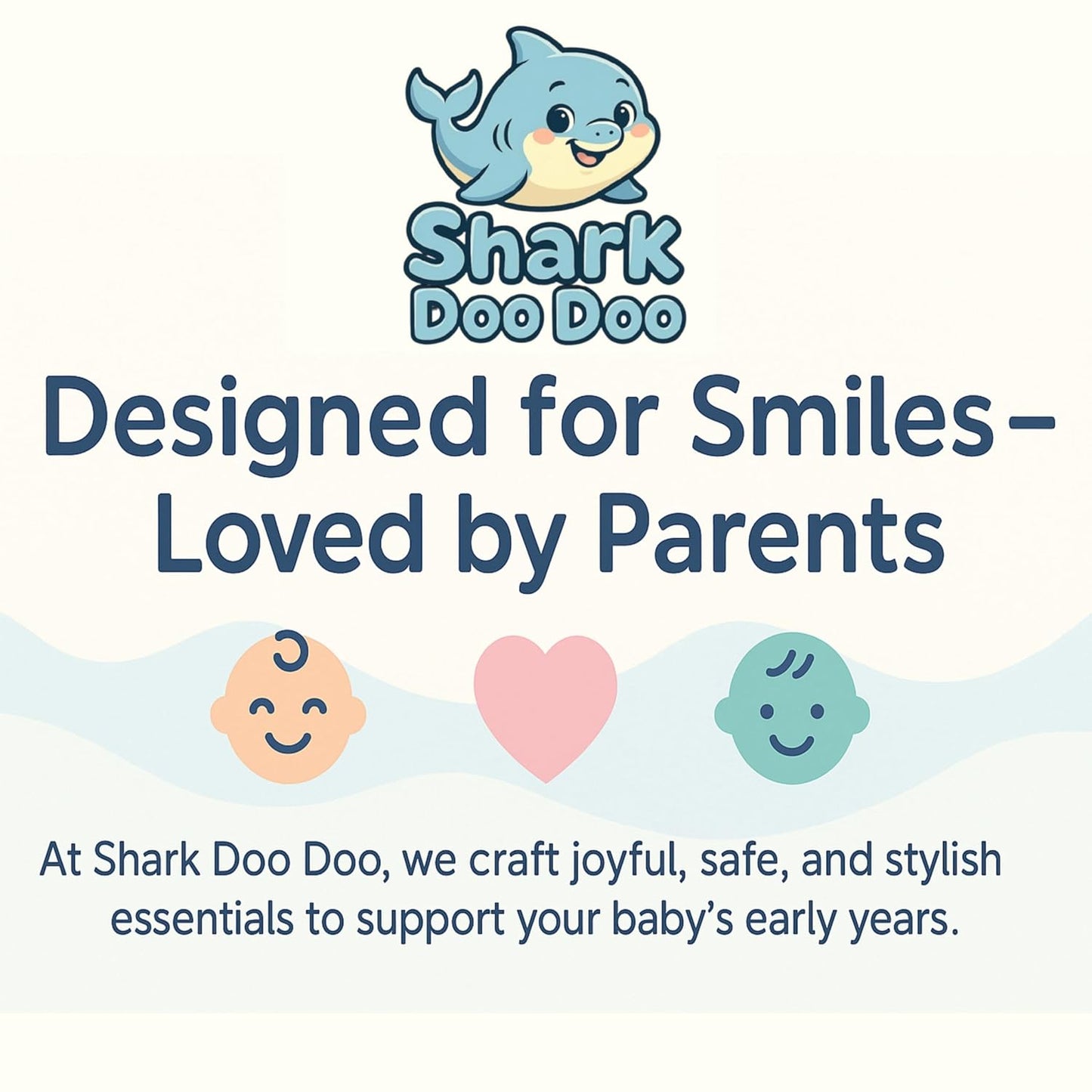 Shark Doo Doo® Teether Toy for 2+ Months Baby (Sun Teether) – BPA-Free Silicone Teether for Infants & Toddlers – Soft, Textured, Gum Soothing – Safe, One-Piece Mold for Teething Relief