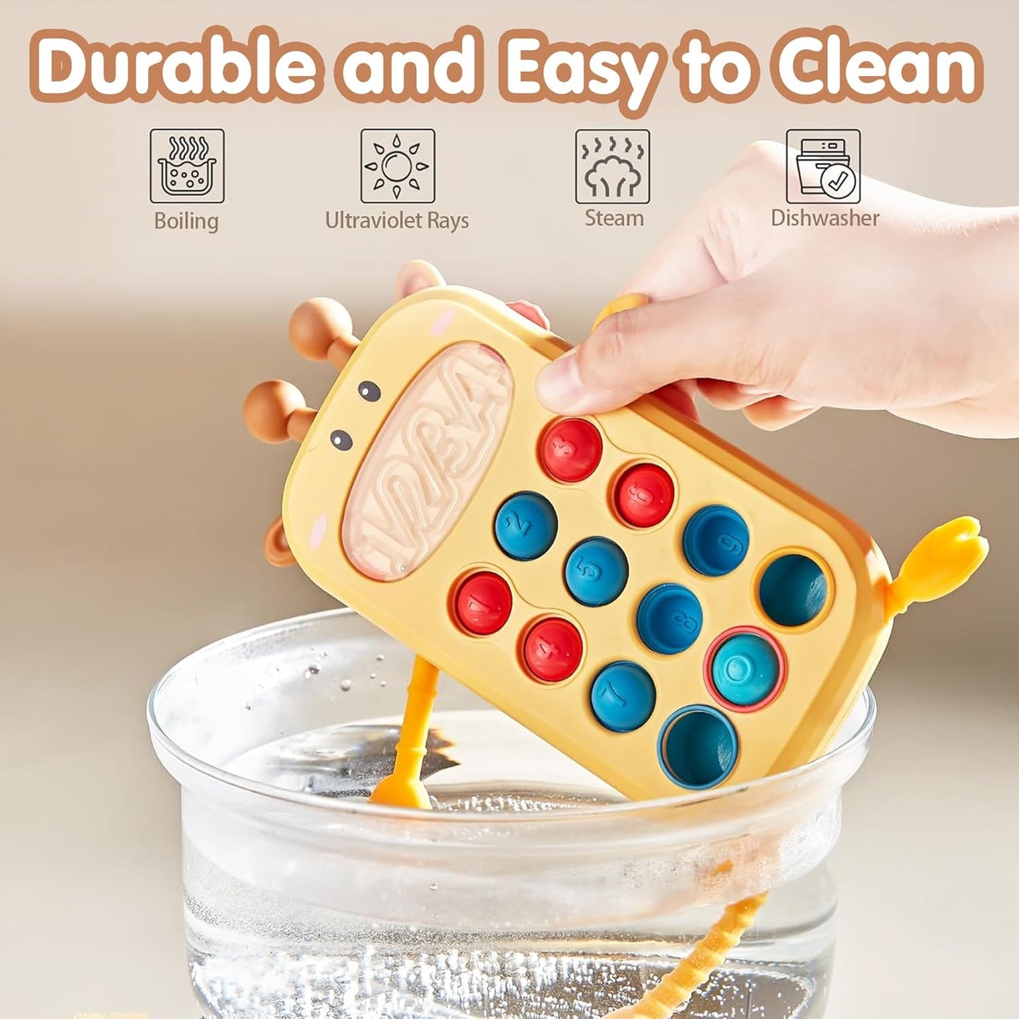 Kidology Pull String Teething Toy for Babies 6+ Months | Sensory Teether & Fine Motor Skills Activity | Montessori Toys for Baby Girls & Boys | Travel-Friendly, Food-Grade Silicone for Toddlers | UFO
