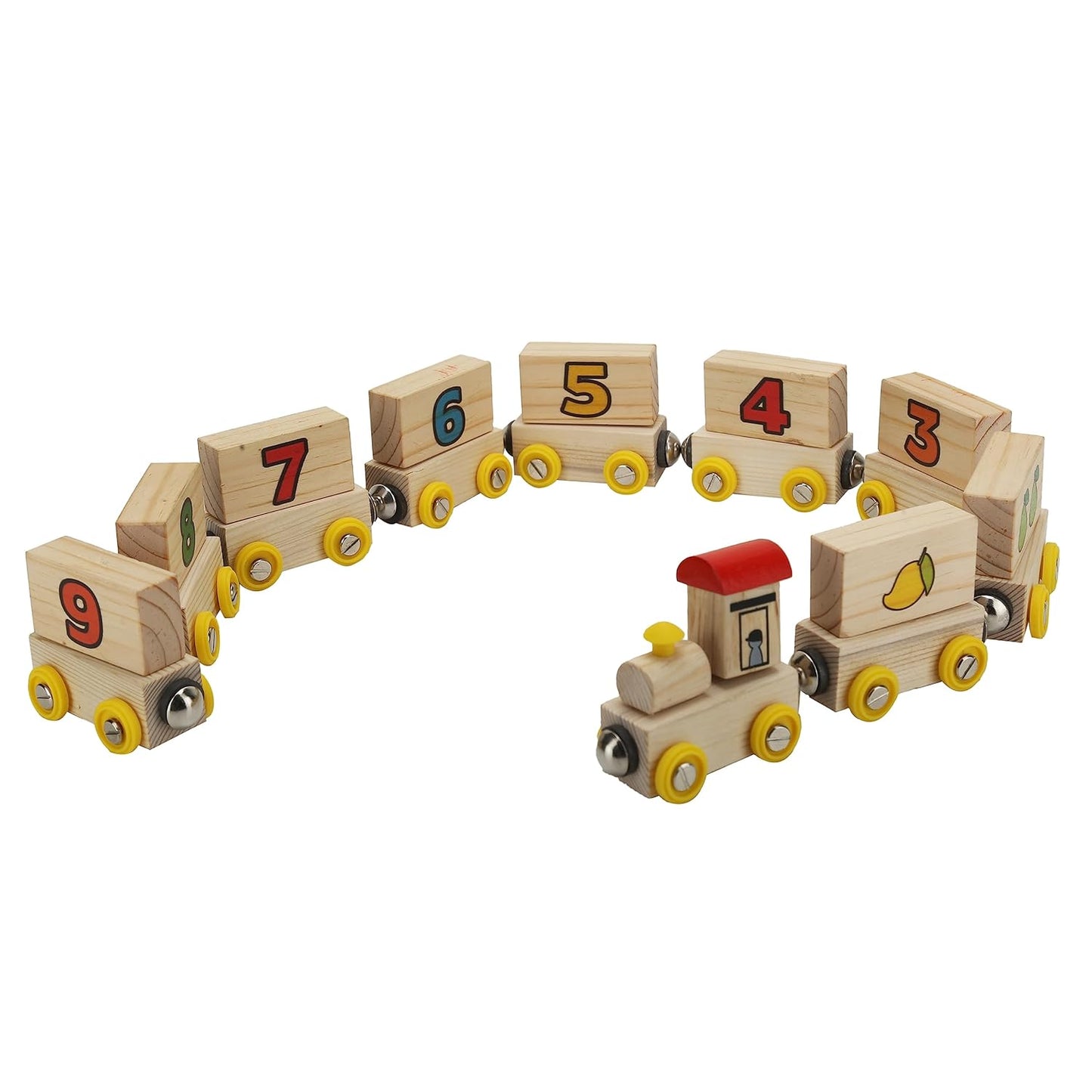 Wonderhood Wooden Number Magnetic Train for Learning Numbers 1 to 9 Toy Set for Kids 2 to 6 Years in Age - Stem nteractive Educational Learning Toy, Birthday Gift (2-6 Years Boy/Girl)