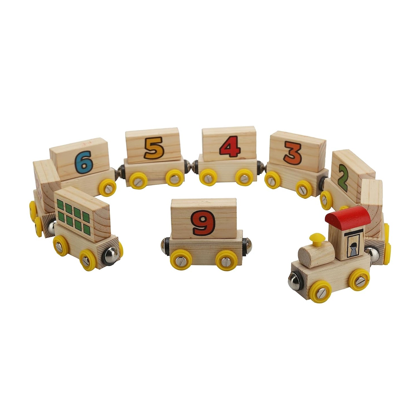 Wonderhood Wooden Number Magnetic Train for Learning Numbers 1 to 9 Toy Set for Kids 2 to 6 Years in Age - Stem nteractive Educational Learning Toy, Birthday Gift (2-6 Years Boy/Girl)