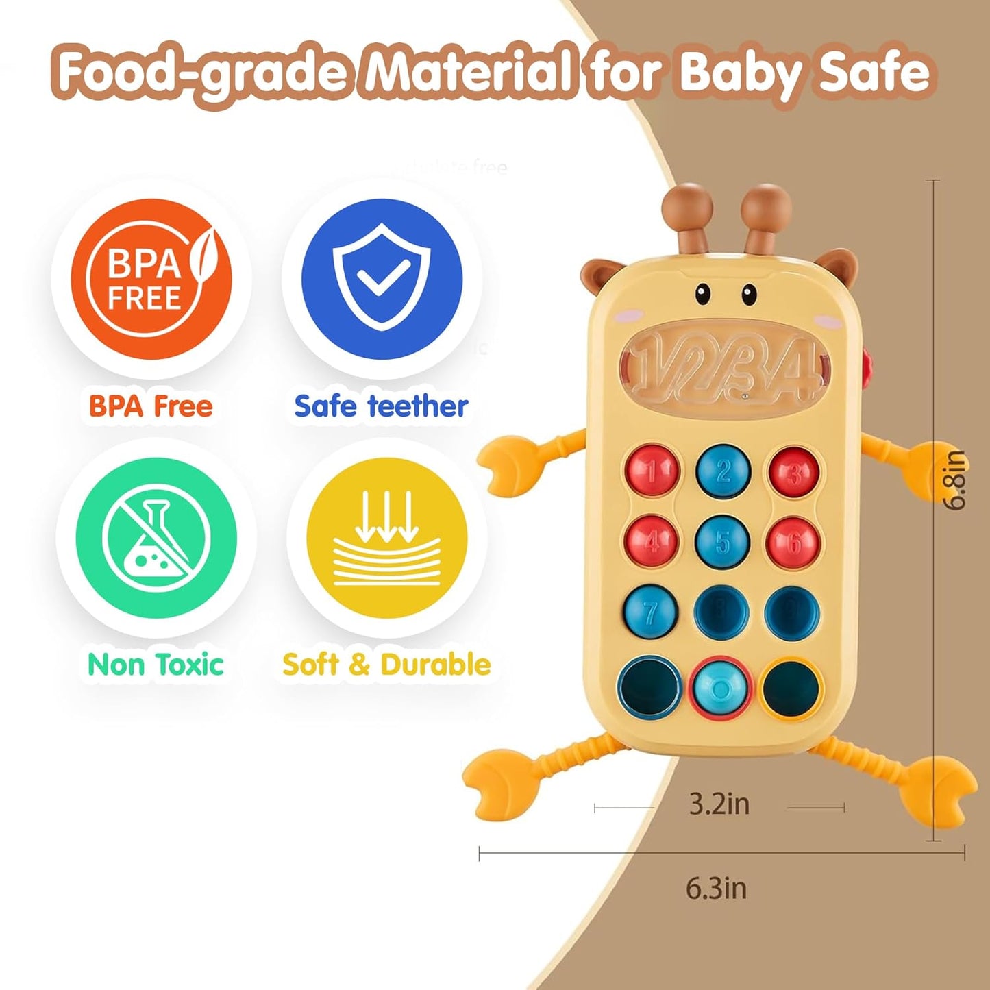 Kidology Pull String Teething Toy for Babies 6+ Months | Sensory Teether & Fine Motor Skills Activity | Montessori Toys for Baby Girls & Boys | Travel-Friendly, Food-Grade Silicone for Toddlers | UFO