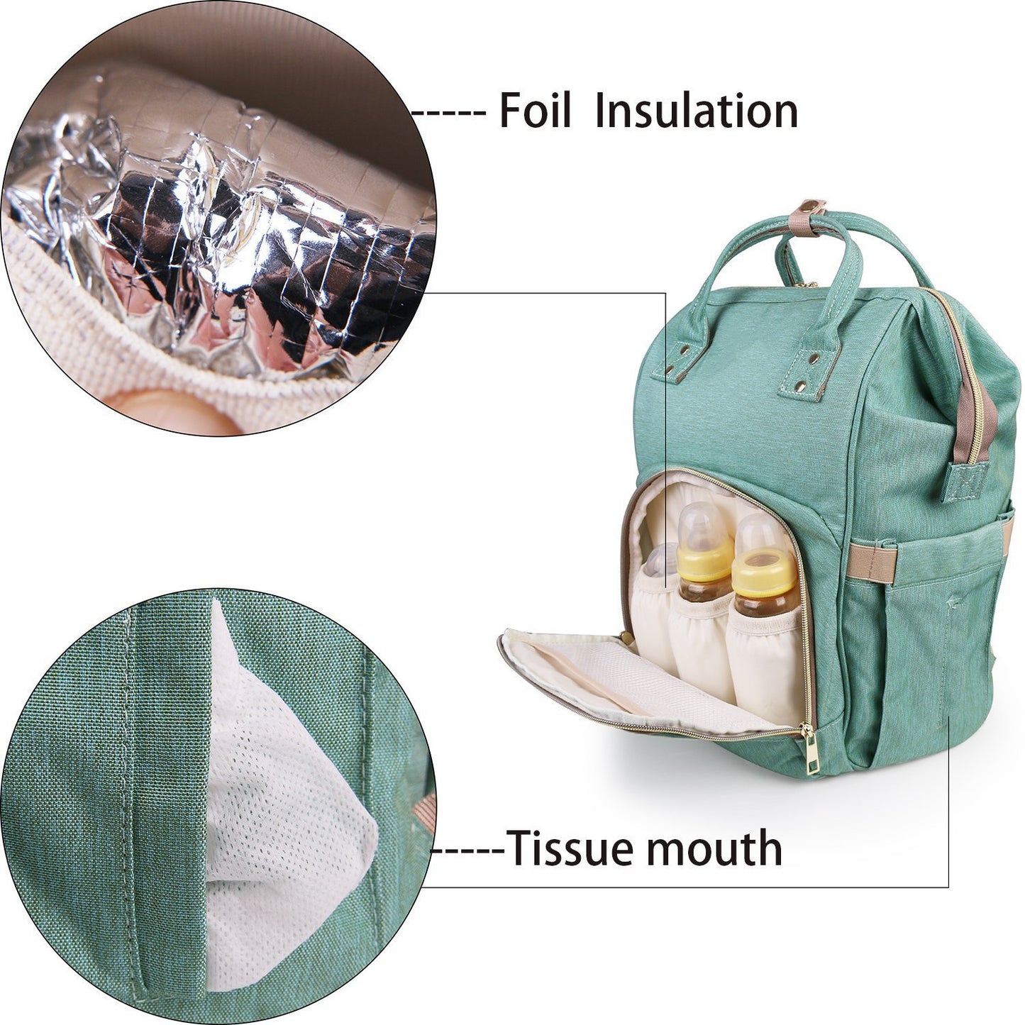 House of Quirk Baby Diaper Bag Maternity Backpack (Green)