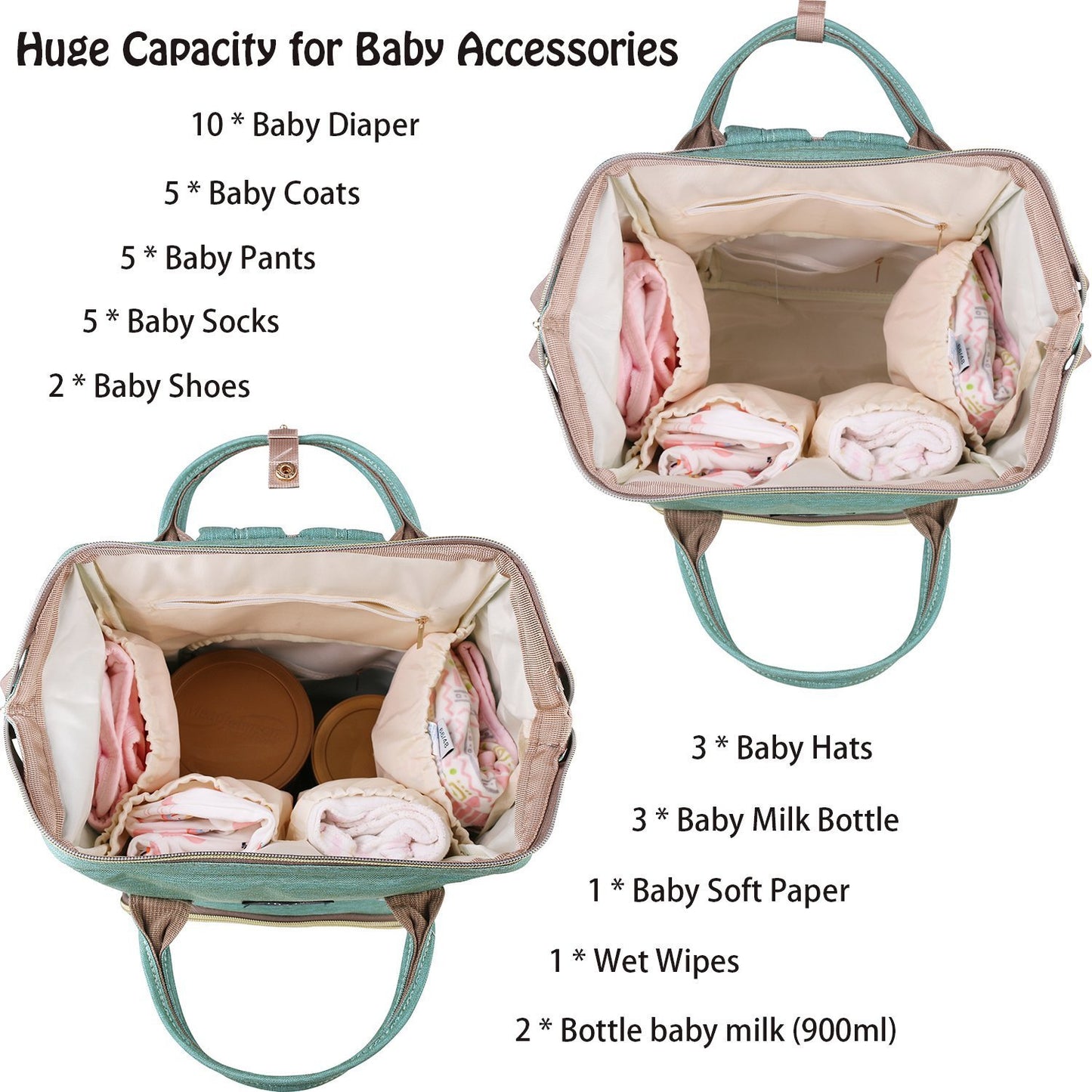 House of Quirk Baby Diaper Bag Maternity Backpack (Green)