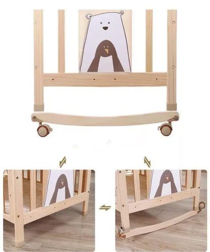 BabyTeddy® 12 in 1 Patented Multifunctional Baby Crib, Baby Cot, Toddler Bed,Cradle Rocker,Convertible Desk,Kid’s Sofa with Mattress and Designer Mosquito Net,Diaper Changing Station
