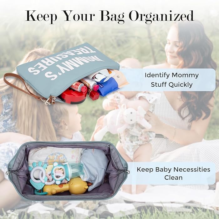 Dravina Diaper Bag for Moms, 5-Piece Set with Changing Pad, Pacifier Holder, 2 Storage Pouches & Luggage Sleeve, Stylish Maternity Backpack for Travel, Baby Essentials Organizer