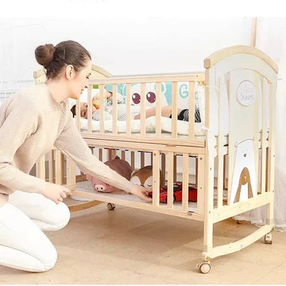 BabyTeddy® 12 in 1 Patented Multifunctional Baby Crib, Baby Cot, Toddler Bed,Cradle Rocker,Convertible Desk,Kid’s Sofa with Mattress and Designer Mosquito Net,Diaper Changing Station