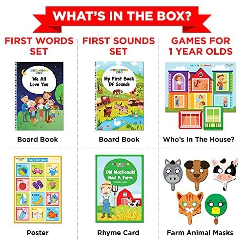 EINSTEIN BOX for 1 Year Old Boys/Girls | Gift Toys & Board Books for Kids | Learning Kit & Educational Toys | Pretend Play Set of Animal Masks | Activity Book Included, Multicolor
