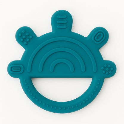 Shark Doo Doo® Teether Toy for 2+ Months Baby (Sun Teether) – BPA-Free Silicone Teether for Infants & Toddlers – Soft, Textured, Gum Soothing – Safe, One-Piece Mold for Teething Relief