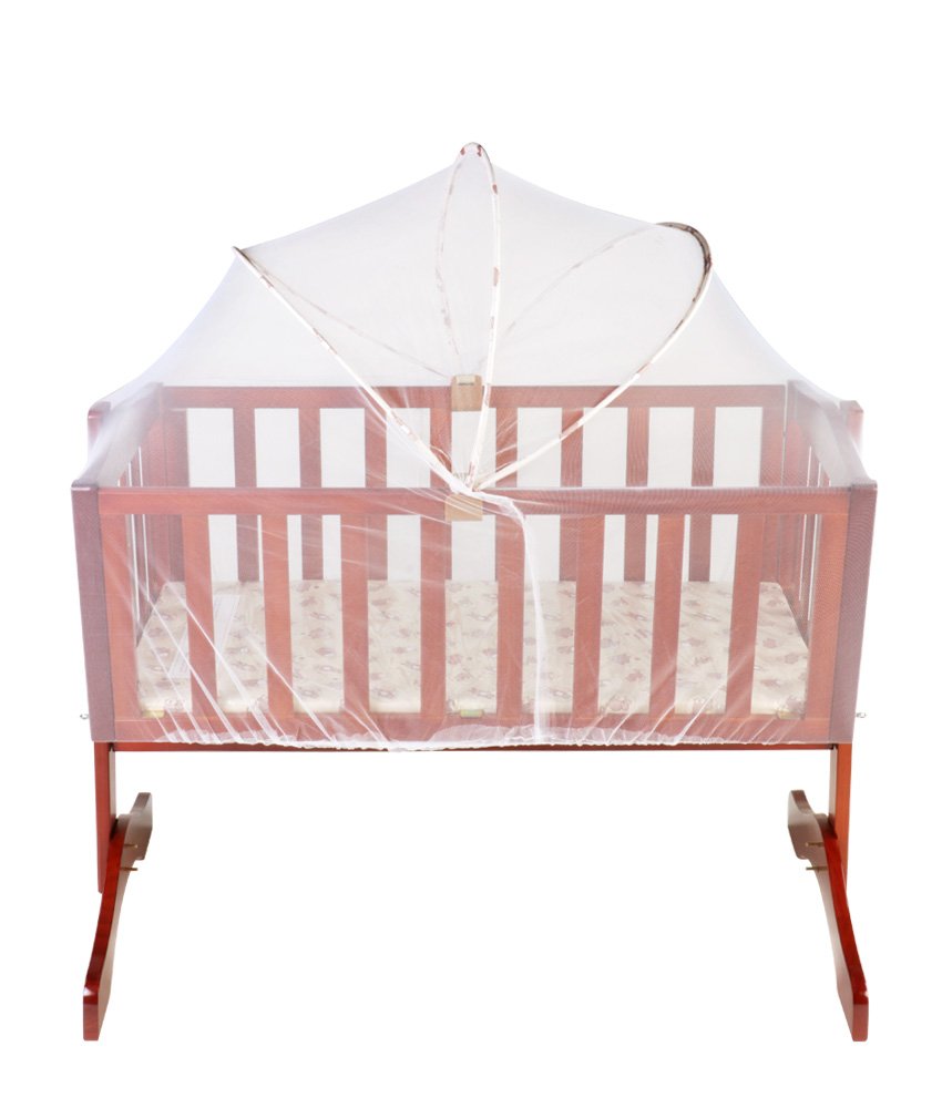 LuvLap C-50 Baby Wooden Cot with Mosquito Net, EN certified Baby Furniture suitable for new born to 12 month, without mattress (Cherry Red)