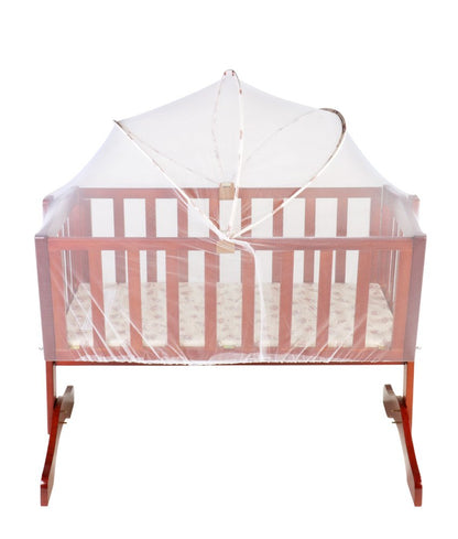 LuvLap C-50 Baby Wooden Cot with Mosquito Net, EN certified Baby Furniture suitable for new born to 12 month, without mattress (Cherry Red)