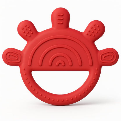 Shark Doo Doo® Teether Toy for 2+ Months Baby (Sun Teether) – BPA-Free Silicone Teether for Infants & Toddlers – Soft, Textured, Gum Soothing – Safe, One-Piece Mold for Teething Relief