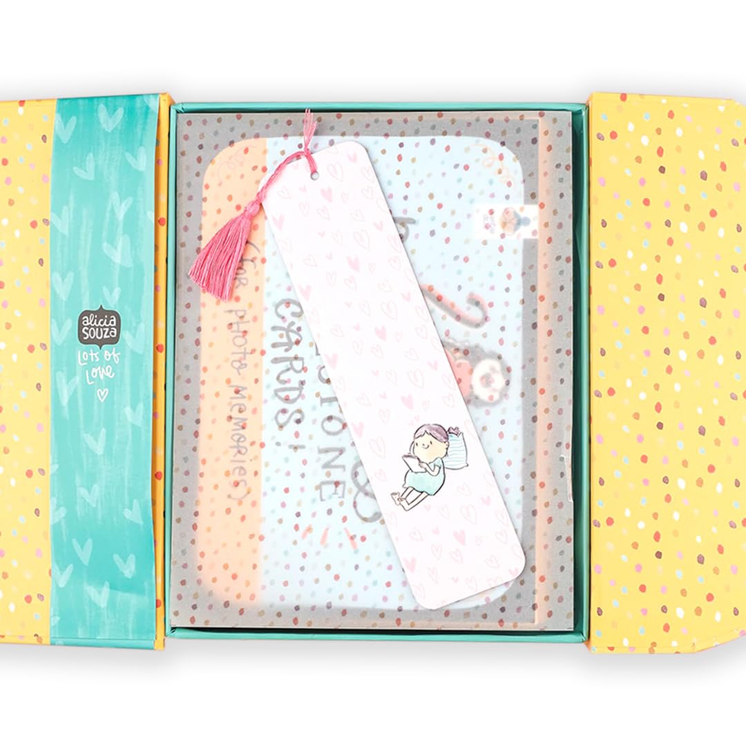 Alicia Souza | Pregnancy Journal Bump Box | Pregnancy Planner + Sticker Book + 20 Milestone Cards + Bookmark | Maternity Diary, Memories Keeper, Trimester Tracker, Gift for New Mom, Pregnancy Gifts
