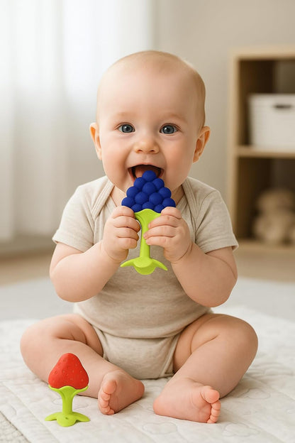 Shark Doo Doo® Teether Toy for 2+ Months Baby (Sun Teether) – BPA-Free Silicone Teether for Infants & Toddlers – Soft, Textured, Gum Soothing – Safe, One-Piece Mold for Teething Relief