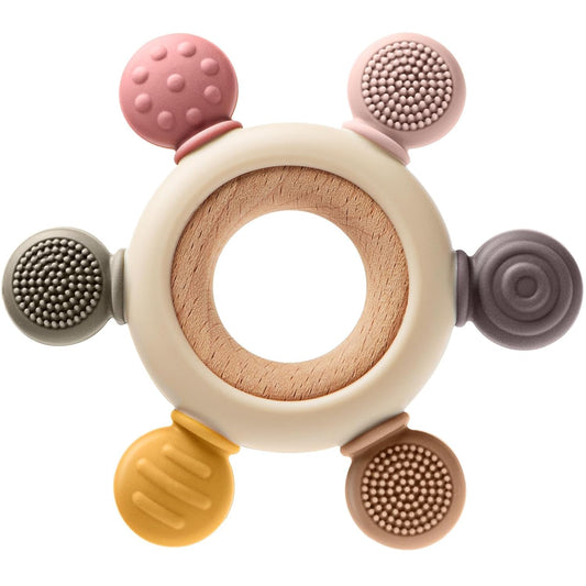 Teething Toys for 0-6 6-12 Months, BPA Free Baby Teether Sensory Toys for Babies 0 3 6 9 12 18 Months, Newborn Infant Toys Gifts for 1 One Year Old Baby Boys Girls (Multicolor)
