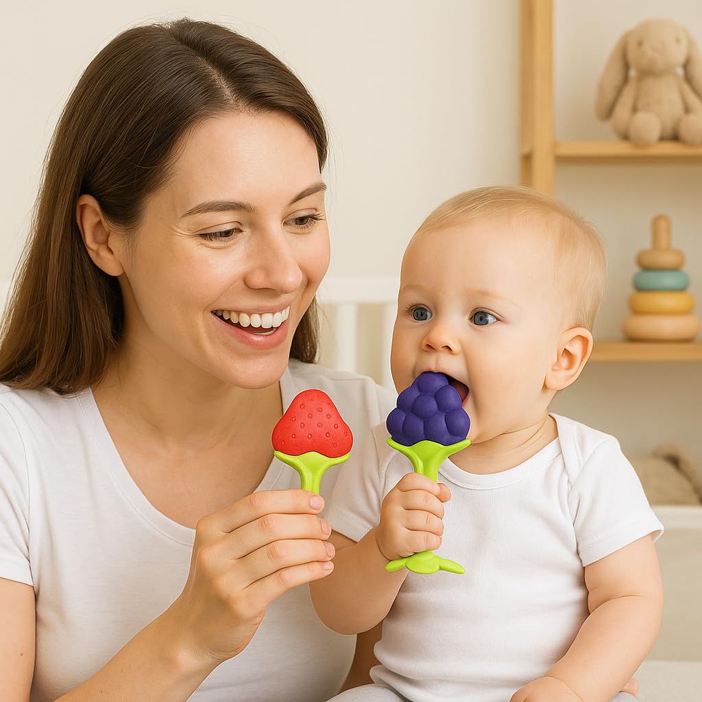 Shark Doo Doo® Teether Toy for 2+ Months Baby (Sun Teether) – BPA-Free Silicone Teether for Infants & Toddlers – Soft, Textured, Gum Soothing – Safe, One-Piece Mold for Teething Relief