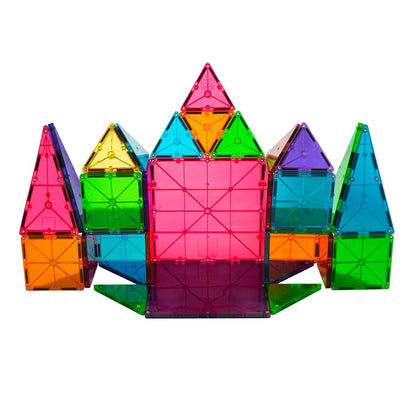 Magna-Tiles Magnetic Building Toys, Clear Colors Set (32 Pieces)