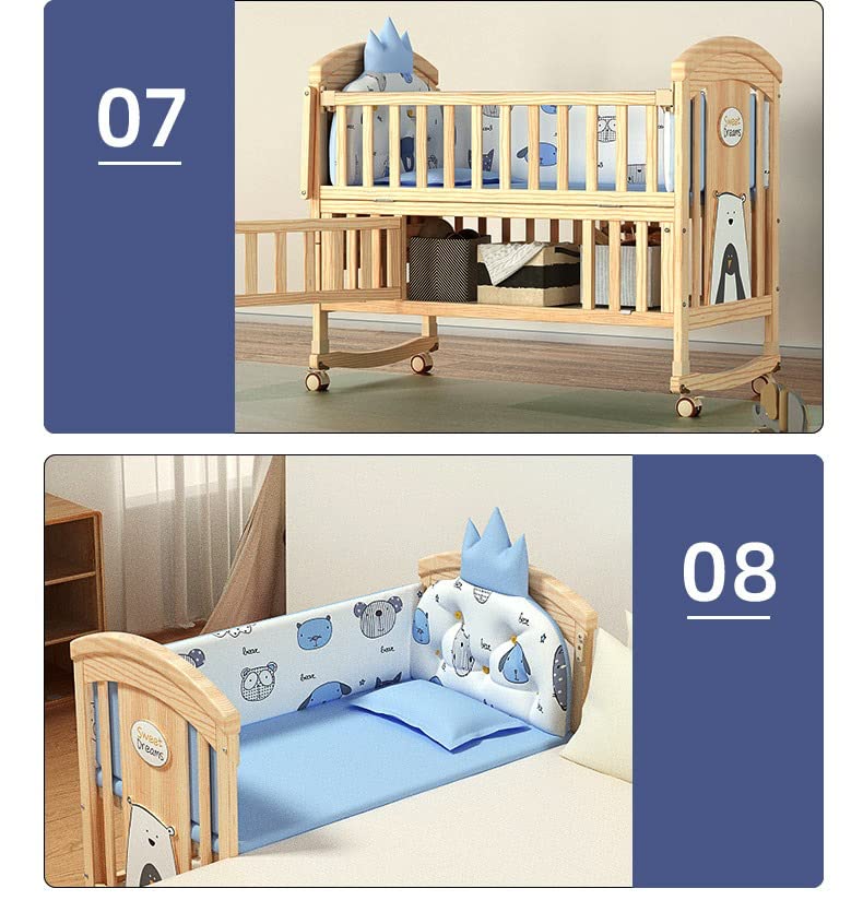 BabyTeddy® 12 in 1 Patented Multifunctional Baby Crib, Baby Cot, Toddler Bed,Cradle Rocker,Convertible Desk,Kid’s Sofa with Mattress and Designer Mosquito Net,Diaper Changing Station