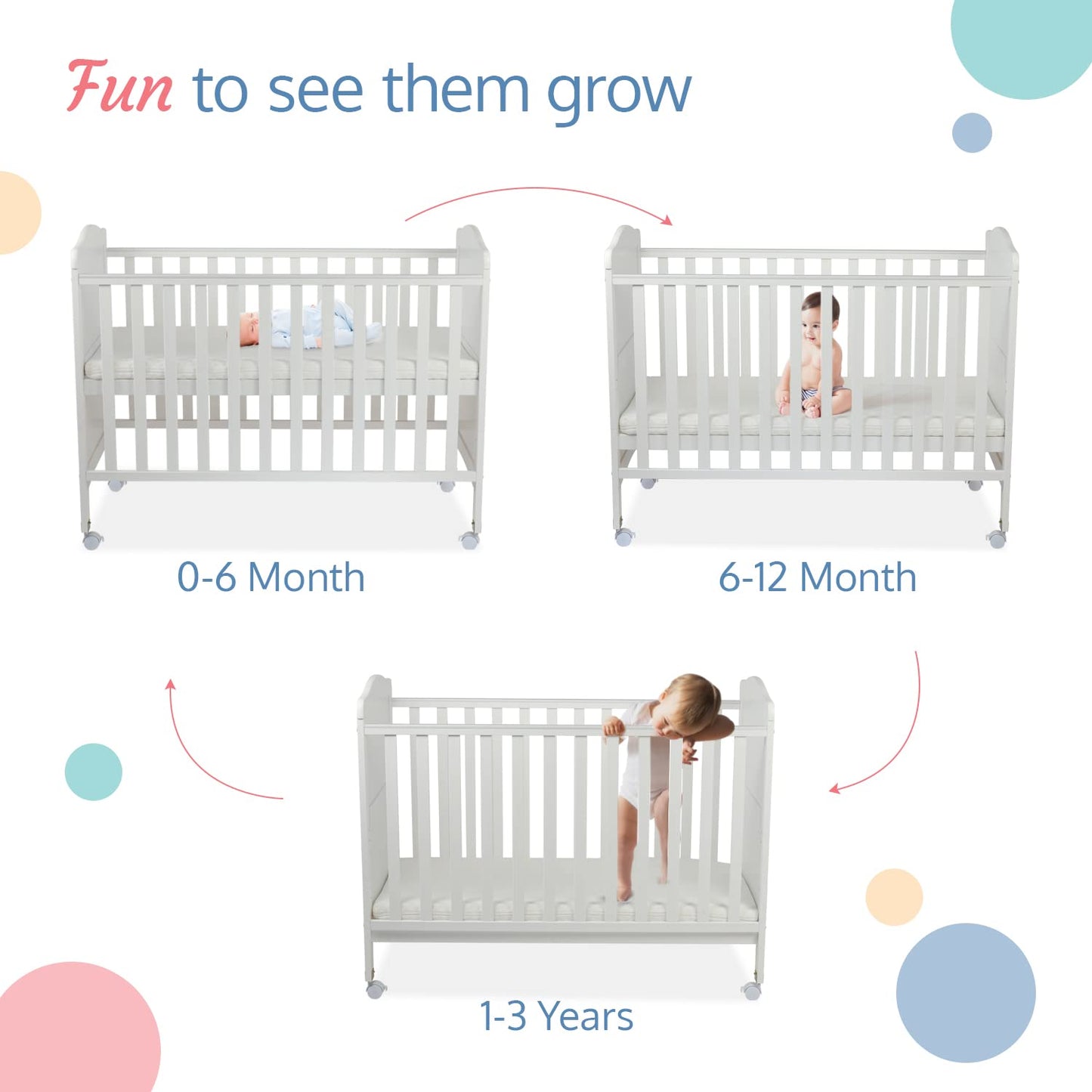 LuvLap C-50 Baby Wooden Cot with Mosquito Net, EN certified Baby Furniture suitable for new born to 12 month, without mattress (Cherry Red)