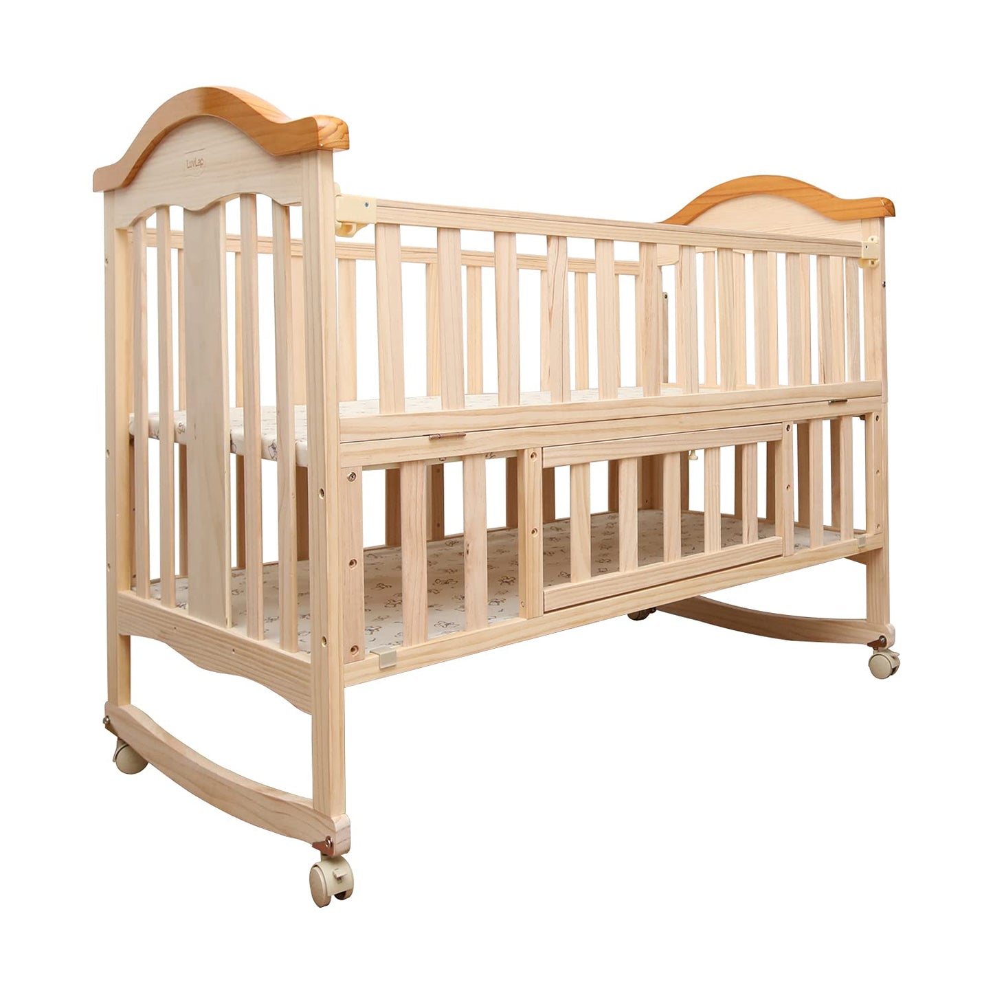 LuvLap C-50 Baby Wooden Cot with Mosquito Net, EN certified Baby Furniture suitable for new born to 12 month, without mattress (Cherry Red)