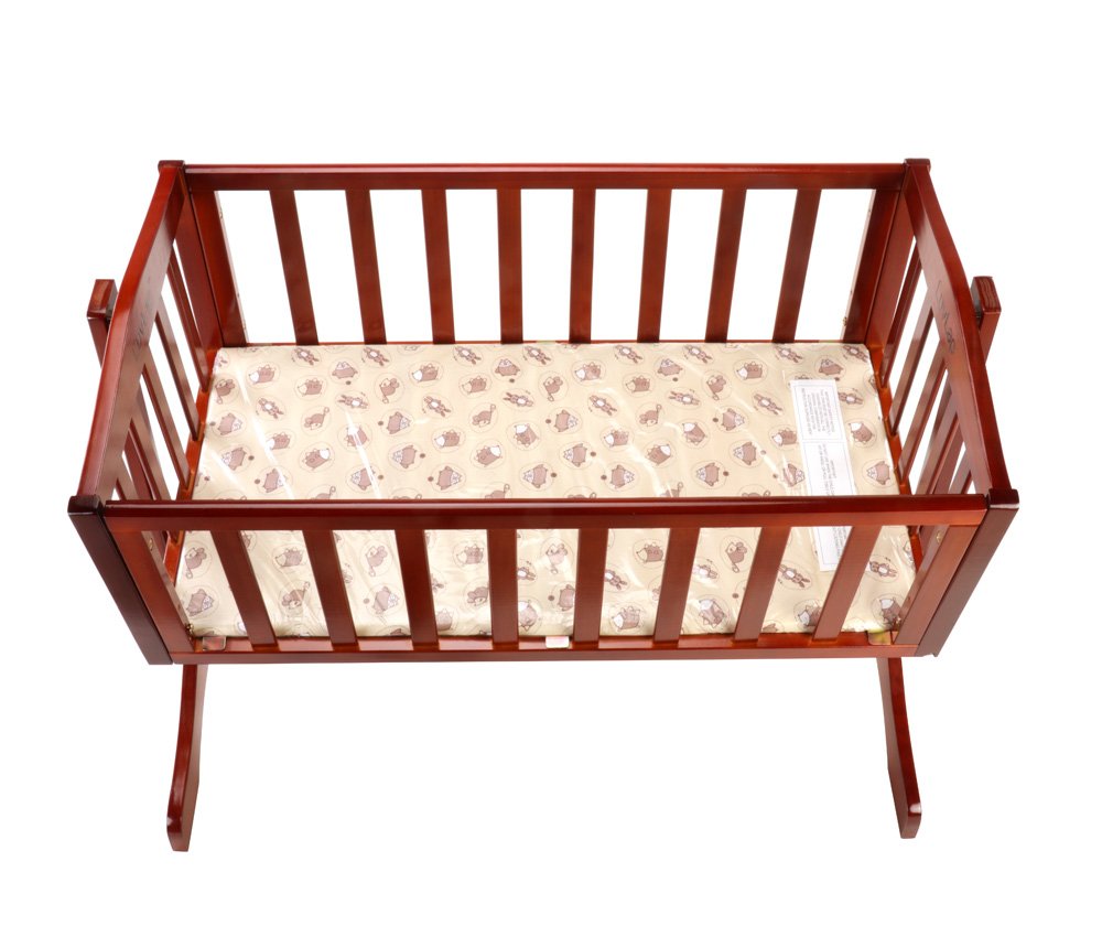 LuvLap C-50 Baby Wooden Cot with Mosquito Net, EN certified Baby Furniture suitable for new born to 12 month, without mattress (Cherry Red)
