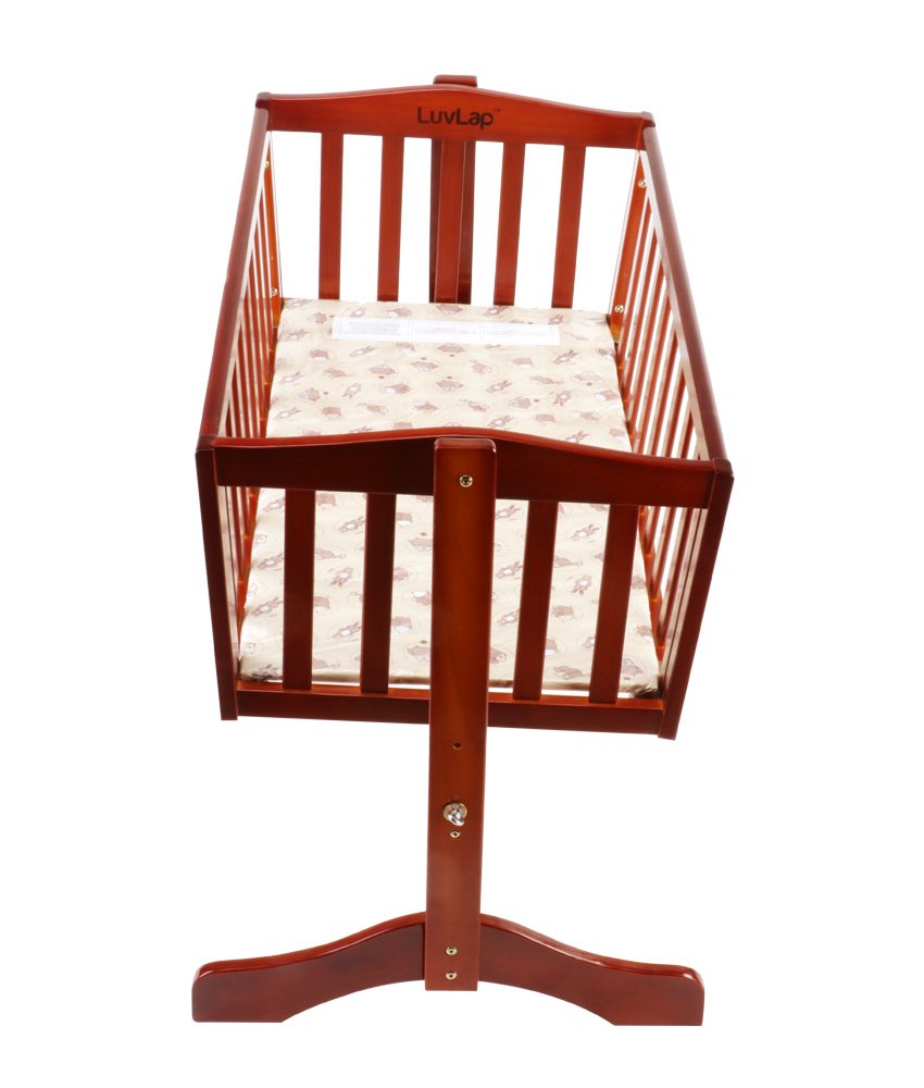 LuvLap C-50 Baby Wooden Cot with Mosquito Net, EN certified Baby Furniture suitable for new born to 12 month, without mattress (Cherry Red)