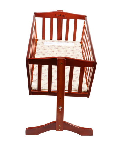 LuvLap C-50 Baby Wooden Cot with Mosquito Net, EN certified Baby Furniture suitable for new born to 12 month, without mattress (Cherry Red)
