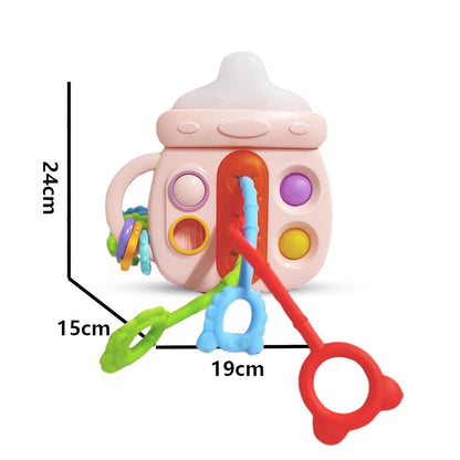 Kidology Pull String Teething Toy for Babies 6+ Months | Sensory Teether & Fine Motor Skills Activity | Montessori Toys for Baby Girls & Boys | Travel-Friendly, Food-Grade Silicone for Toddlers | UFO