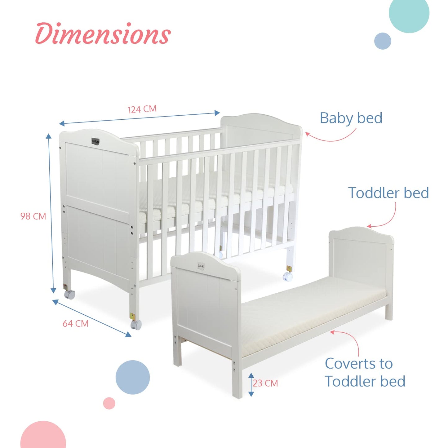 LuvLap C-50 Baby Wooden Cot with Mosquito Net, EN certified Baby Furniture suitable for new born to 12 month, without mattress (Cherry Red)