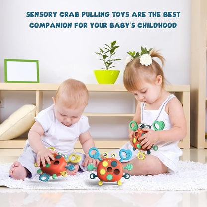 Kidology Pull String Teething Toy for Babies 6+ Months | Sensory Teether & Fine Motor Skills Activity | Montessori Toys for Baby Girls & Boys | Travel-Friendly, Food-Grade Silicone for Toddlers | UFO
