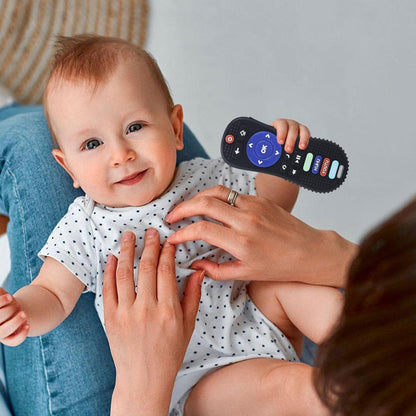 TEC TAVAKKAL Silicone Remote Teether For Baby, Remote Teether For 3+ Months And 6 To 12 Months Baby, Helps Biting Skills Development, Colour & Shape Recognition, Teething Toys For Babies And Toddlers Black