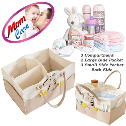 MOM CARE Baby Diaper Storage Organizer Nappies Bag For Mother Stylish Storage Bag For All Newborn Baby Products Nursery Basket -Pink
