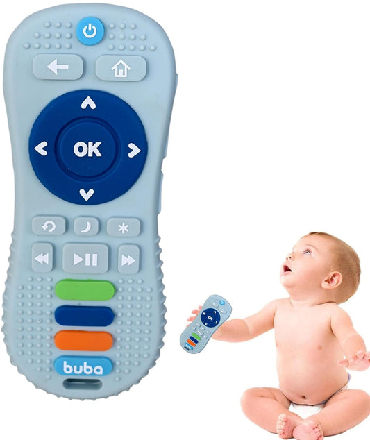 TEC TAVAKKAL Silicone Remote Teether For Baby, Remote Teether For 3+ Months And 6 To 12 Months Baby, Helps Biting Skills Development, Colour & Shape Recognition, Teething Toys For Babies And Toddlers Black