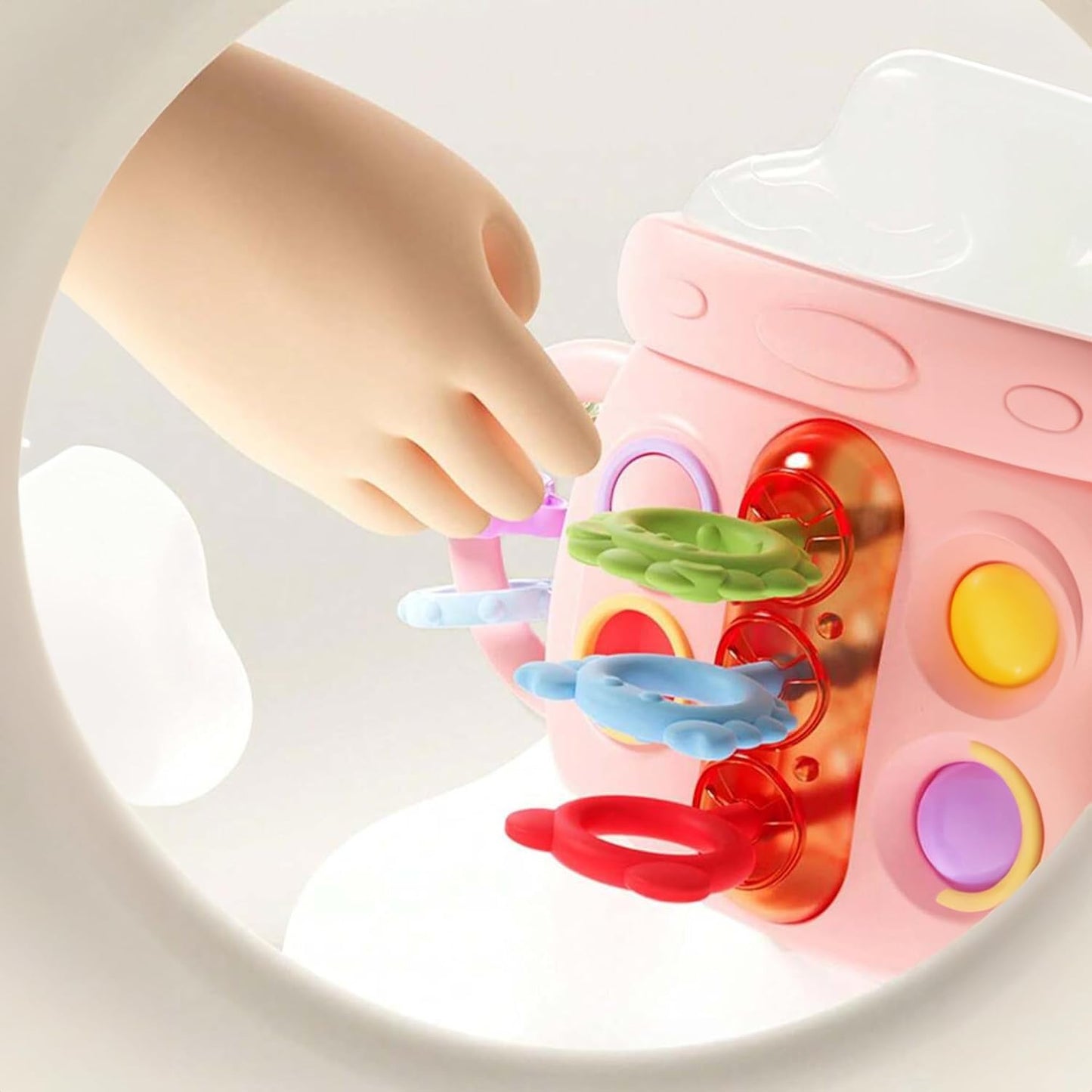 Kidology Pull String Teething Toy for Babies 6+ Months | Sensory Teether & Fine Motor Skills Activity | Montessori Toys for Baby Girls & Boys | Travel-Friendly, Food-Grade Silicone for Toddlers | UFO