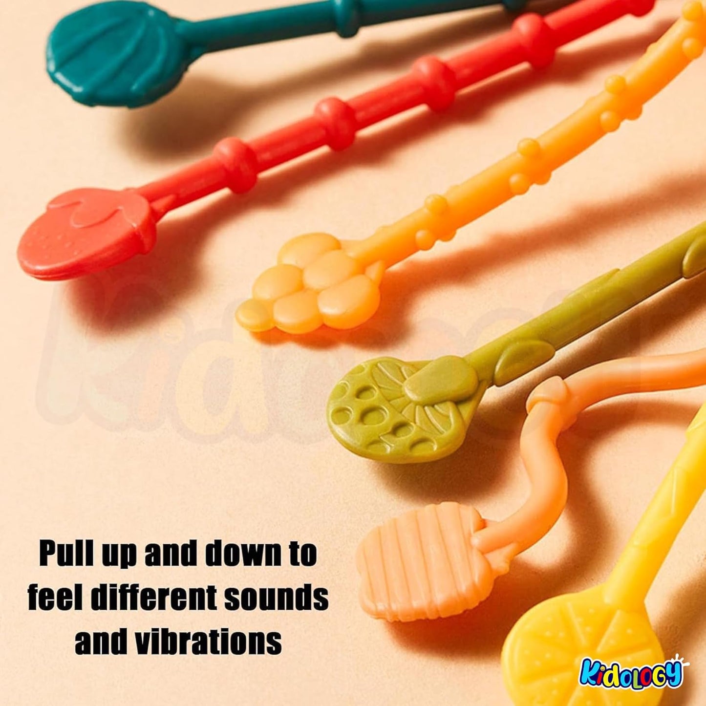 Kidology Pull String Teething Toy for Babies 6+ Months | Sensory Teether & Fine Motor Skills Activity | Montessori Toys for Baby Girls & Boys | Travel-Friendly, Food-Grade Silicone for Toddlers | UFO