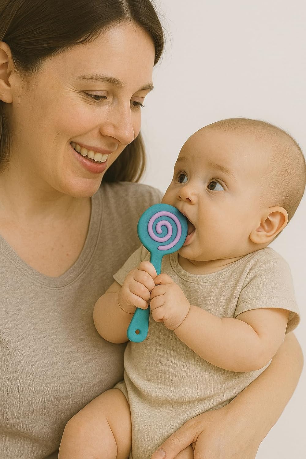 Shark Doo Doo® Teether Toy for 2+ Months Baby (Sun Teether) – BPA-Free Silicone Teether for Infants & Toddlers – Soft, Textured, Gum Soothing – Safe, One-Piece Mold for Teething Relief