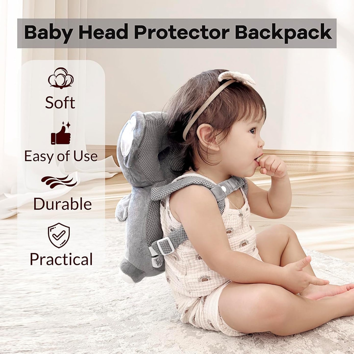 Baby Head Protector Backpack for Falling Crawling and Walking Toddler Essentials Harness Infant Koala Toys Helmets Baby Lover Gifts for 0.5-3 Years 6-12 Months