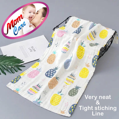 MOM CARE Muslin Cotton Face Towels For Newborn Baby Extra Soft Hankies Reusable Napkins For Infants Toddlers (Pack Of 5) White, 500 TC