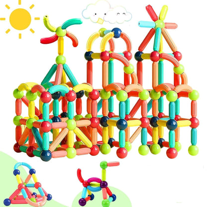 TOYTASTIC Learning Boys Girls Toys Age 4-5,Magnetic Game and Rods Set Educational Magnet Stick and Ball Game,Kids Toys for 3+ Yers