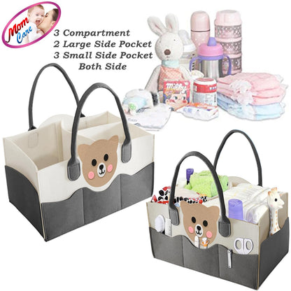 MOM CARE Baby Diaper Storage Organizer Nappies Bag For Mother Stylish Storage Bag For All Newborn Baby Products Nursery Basket -Pink