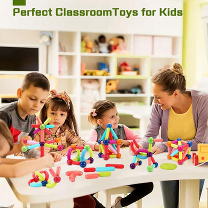 TOYTASTIC Learning Boys Girls Toys Age 4-5,Magnetic Game and Rods Set Educational Magnet Stick and Ball Game,Kids Toys for 3+ Yers