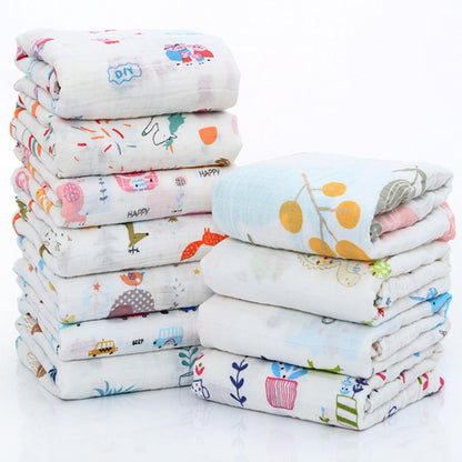 MOM CARE Muslin Cotton Face Towels For Newborn Baby Extra Soft Hankies Reusable Napkins For Infants Toddlers (Pack Of 5) White, 500 TC